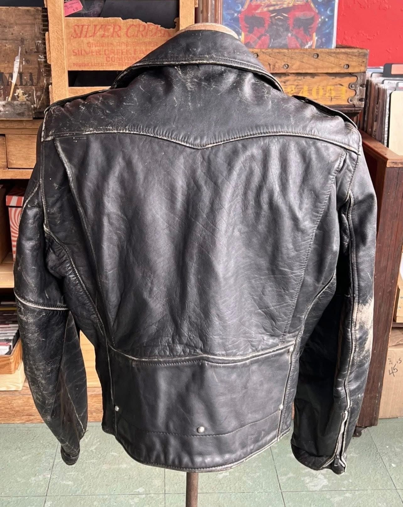 1950s Leather D Pocket Motorcycle Jacket Oakbrook Sportswear