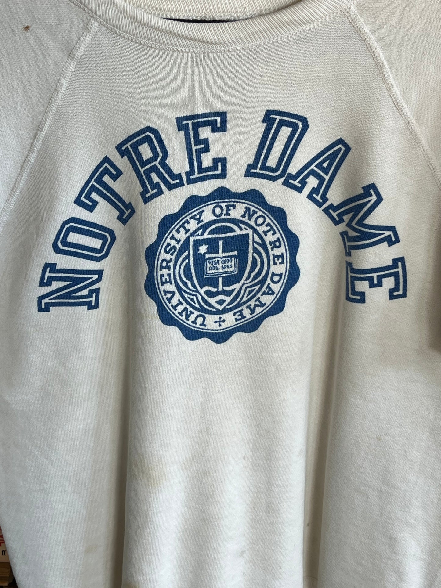 Thrashed Vintage 60s Notre Dame Crewneck Sweatshirt Champion Running Man
