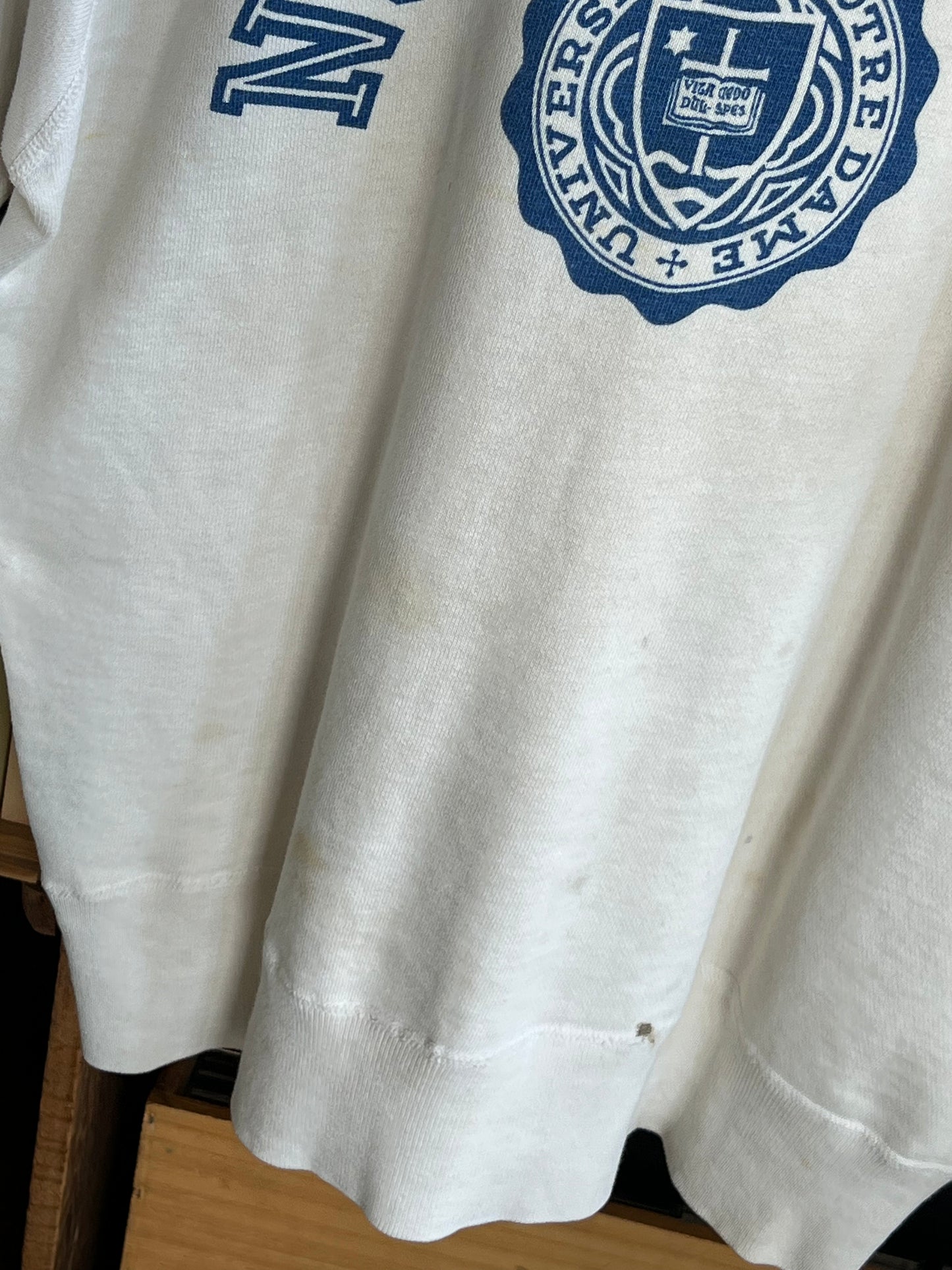 Thrashed Vintage 60s Notre Dame Crewneck Sweatshirt Champion Running Man