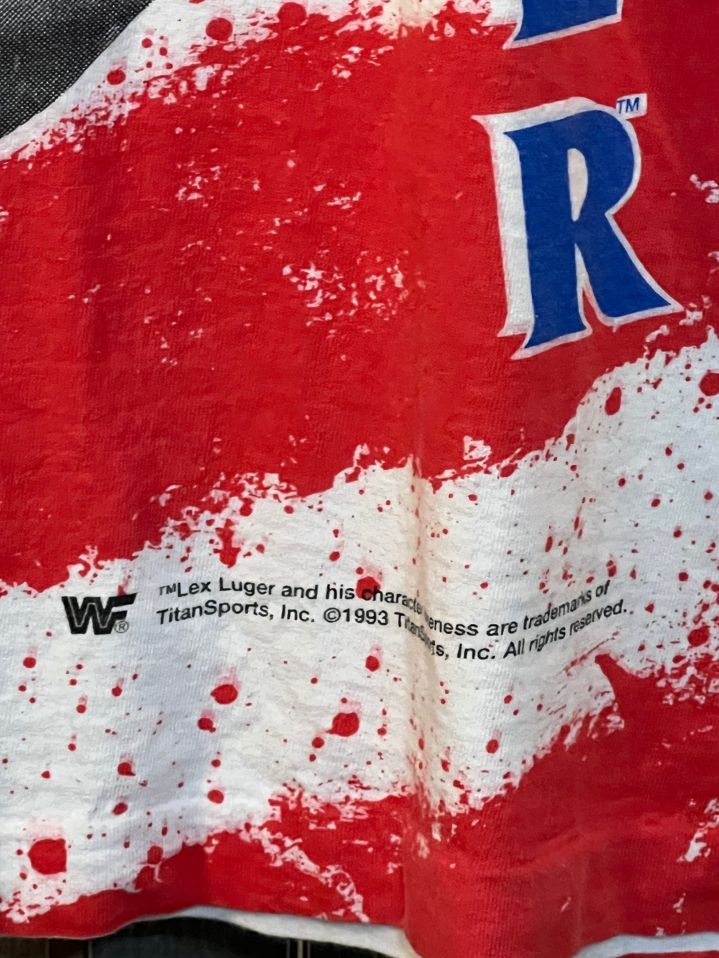 Vintage 90s Lex Luger AOP WWF Wrestling Shirt