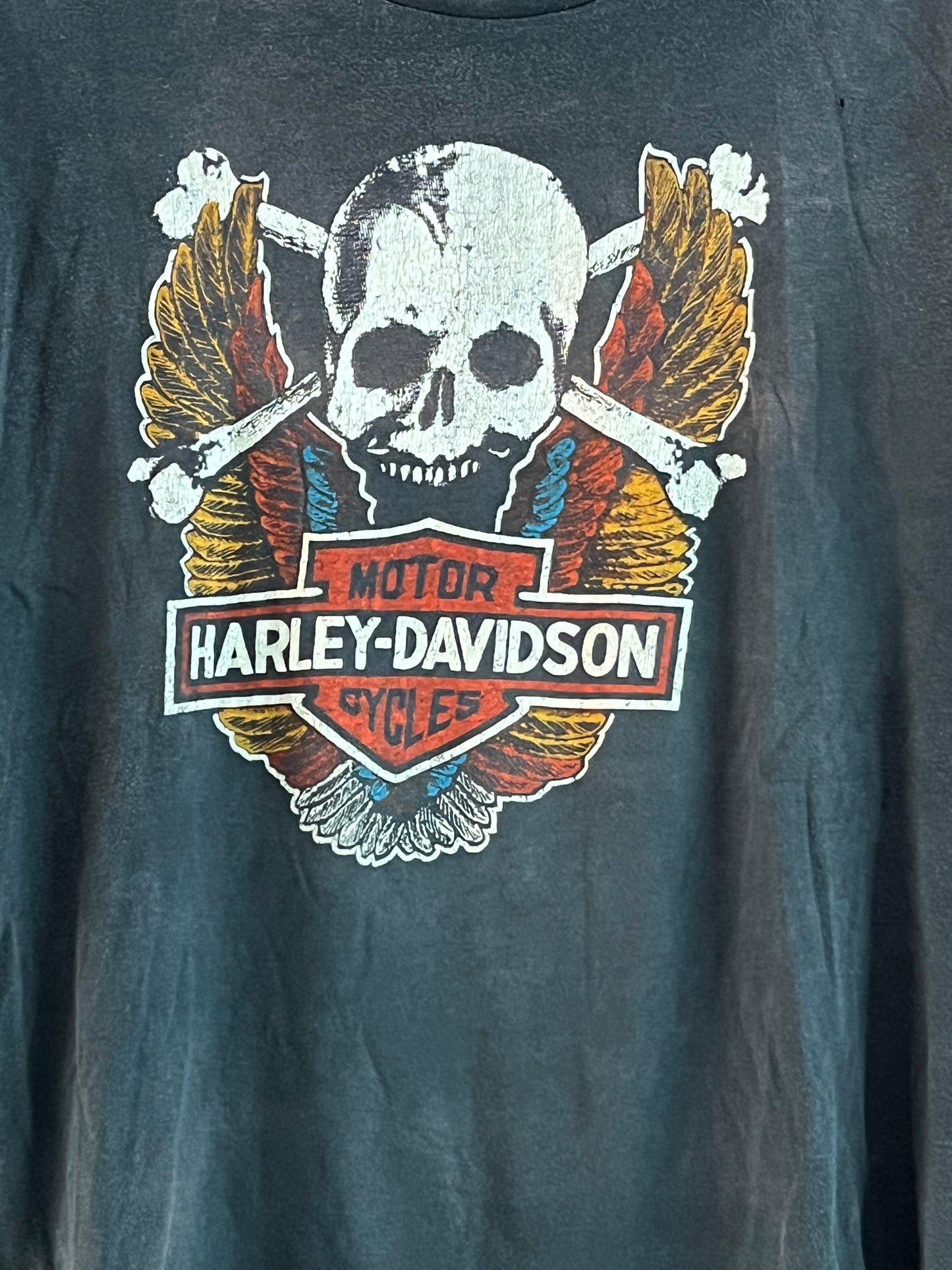 **RARE** 1970s Harley Davidson Skull & Wings T Shirt