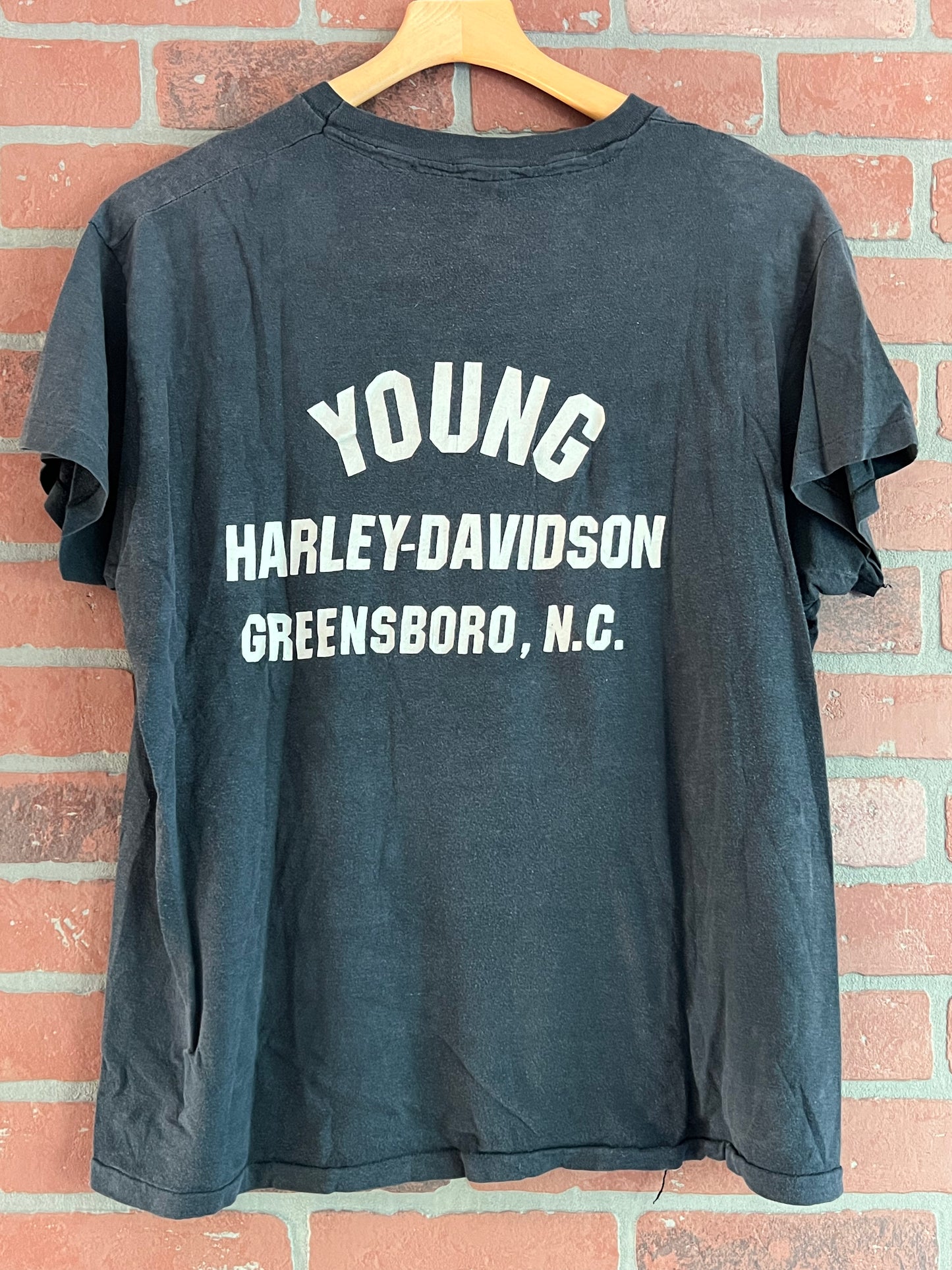 **RARE** 1970s Harley Davidson Skull & Wings T Shirt
