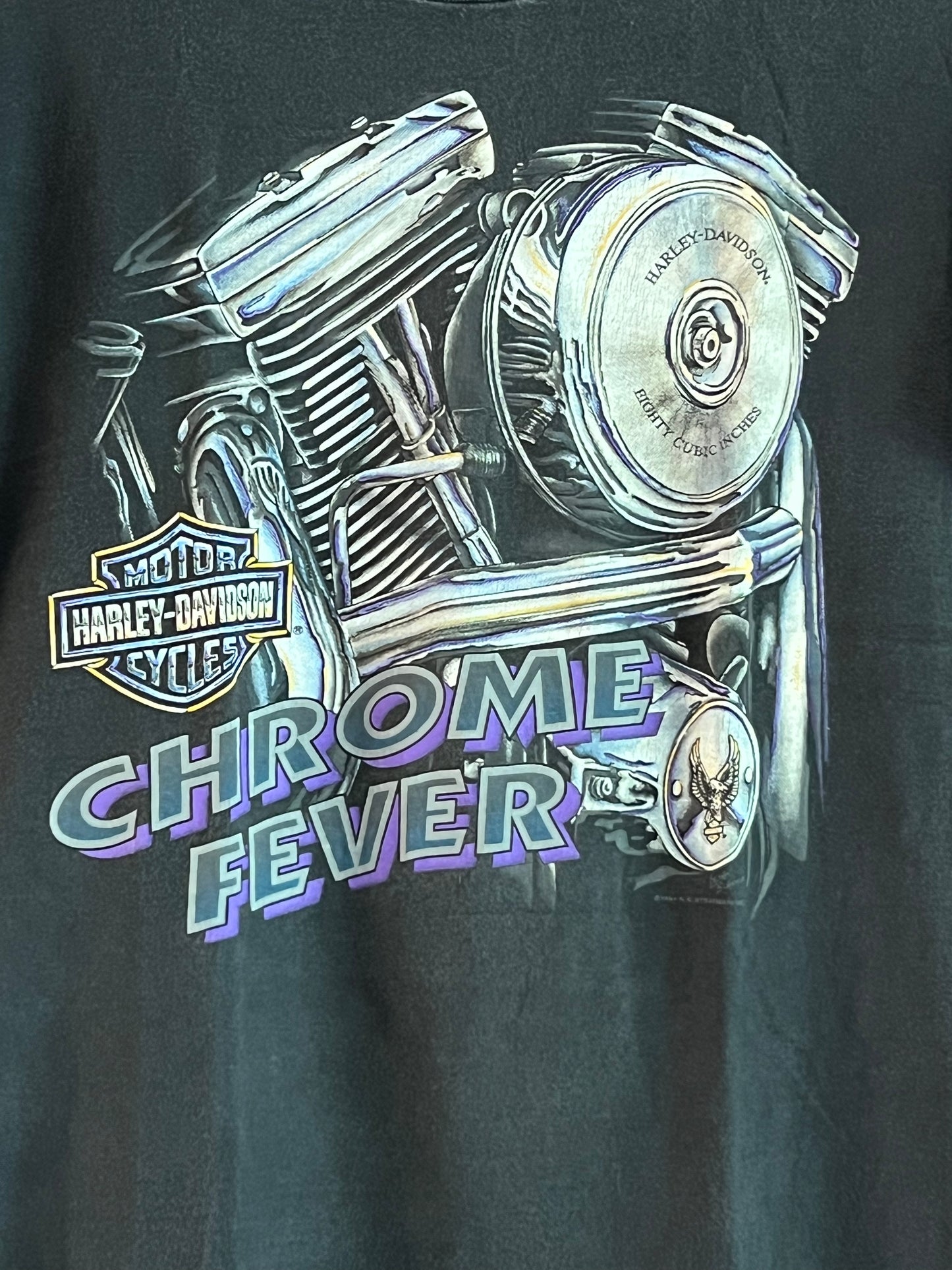 Vintage 90s Harley Davidson Chrome Fever T Shirt