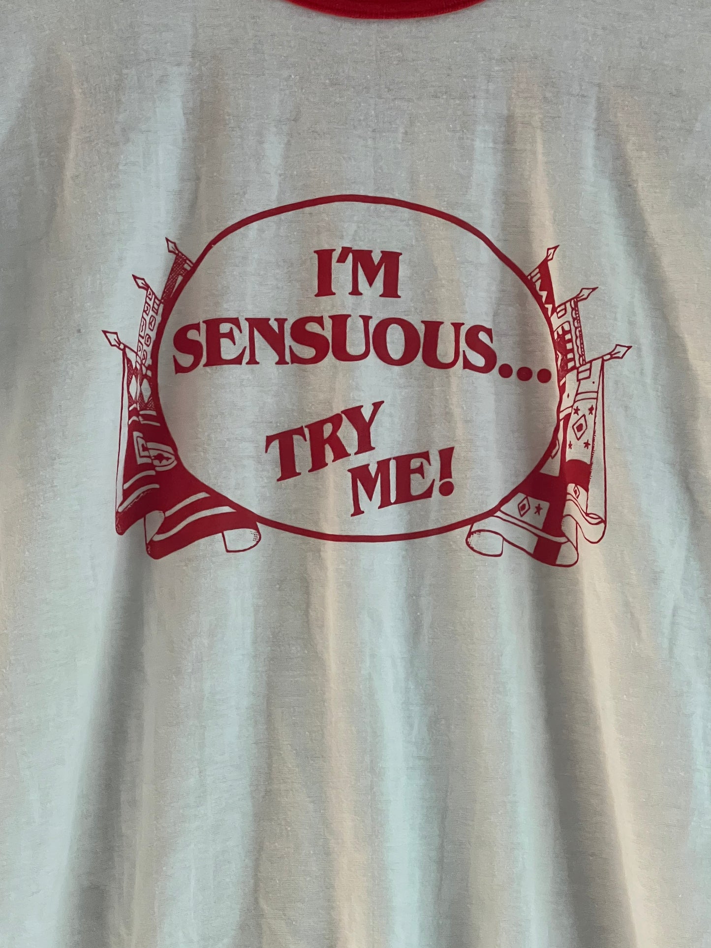 Vintage 80s I’m Sensuous Ponti Liquor Ringer Tee