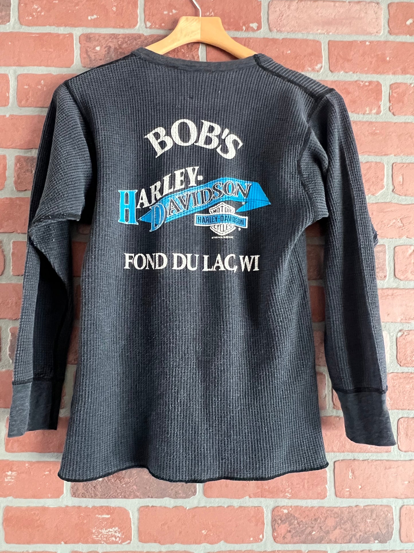 Vintage 90s Call of the Wild Harley Davidson Long Sleeve Thermal Shirt