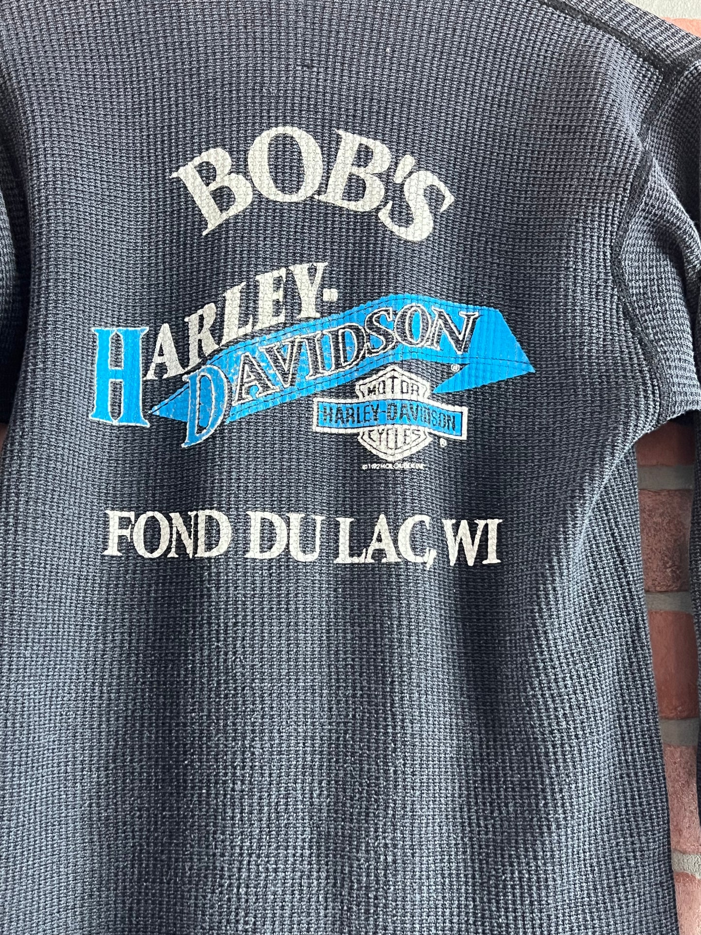 Vintage 90s Call of the Wild Harley Davidson Long Sleeve Thermal Shirt