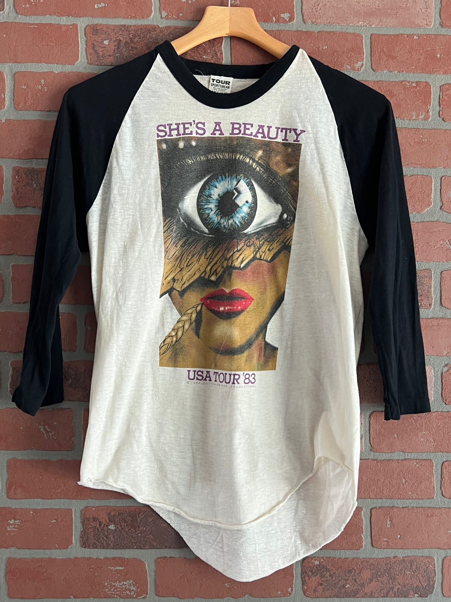 Vintage 80s The Tubes She’s a Beauty Raglan Concert Tee Band Shirt