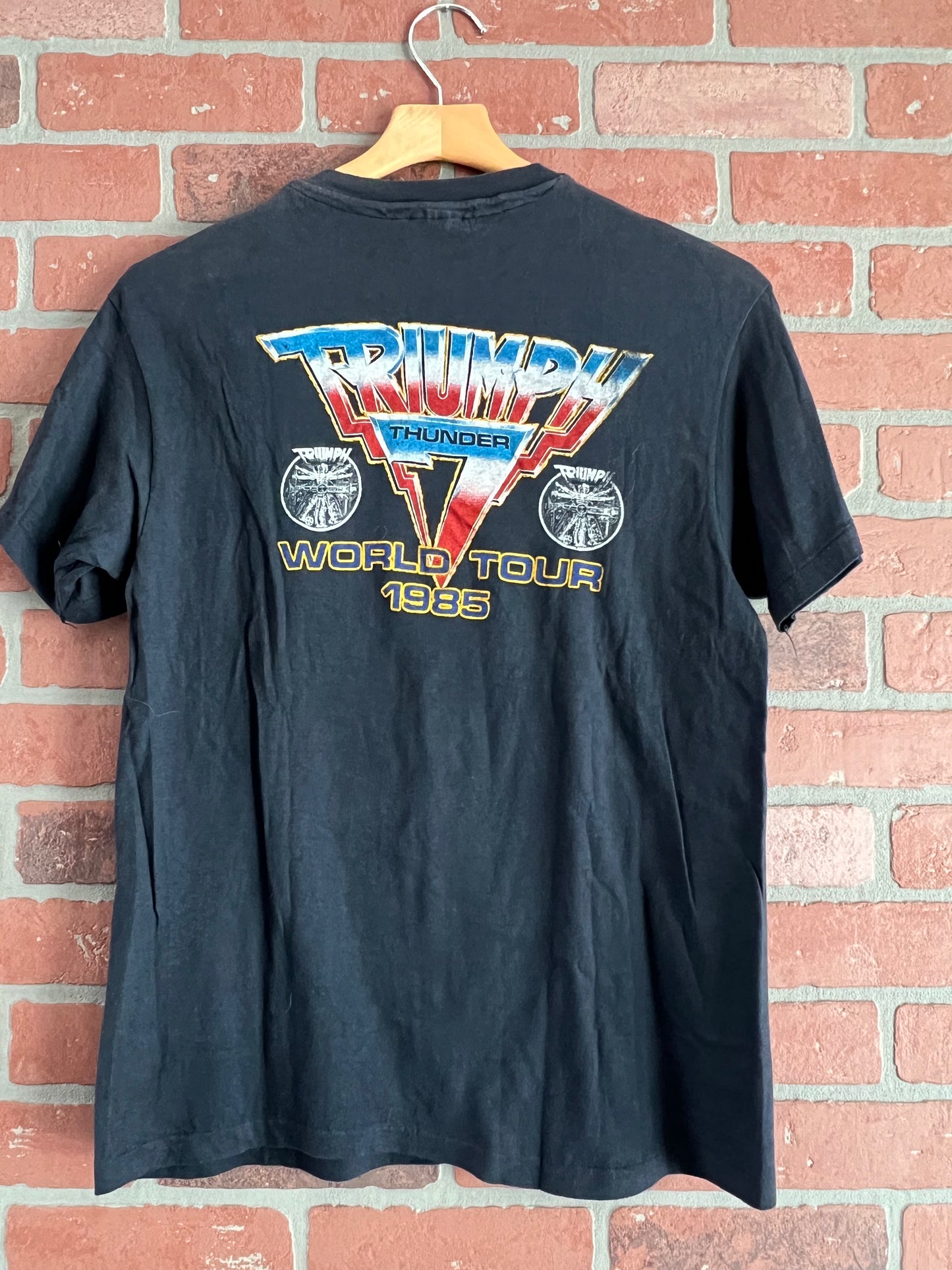 Vintage 80s Triumph Thunder World Tour Concert Tee Band Shirt