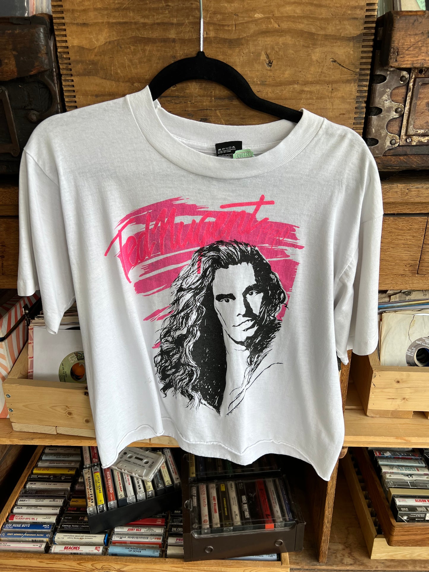 Vintage 1990 Ted Nugent Crop Top Band Concert Tee Shirt