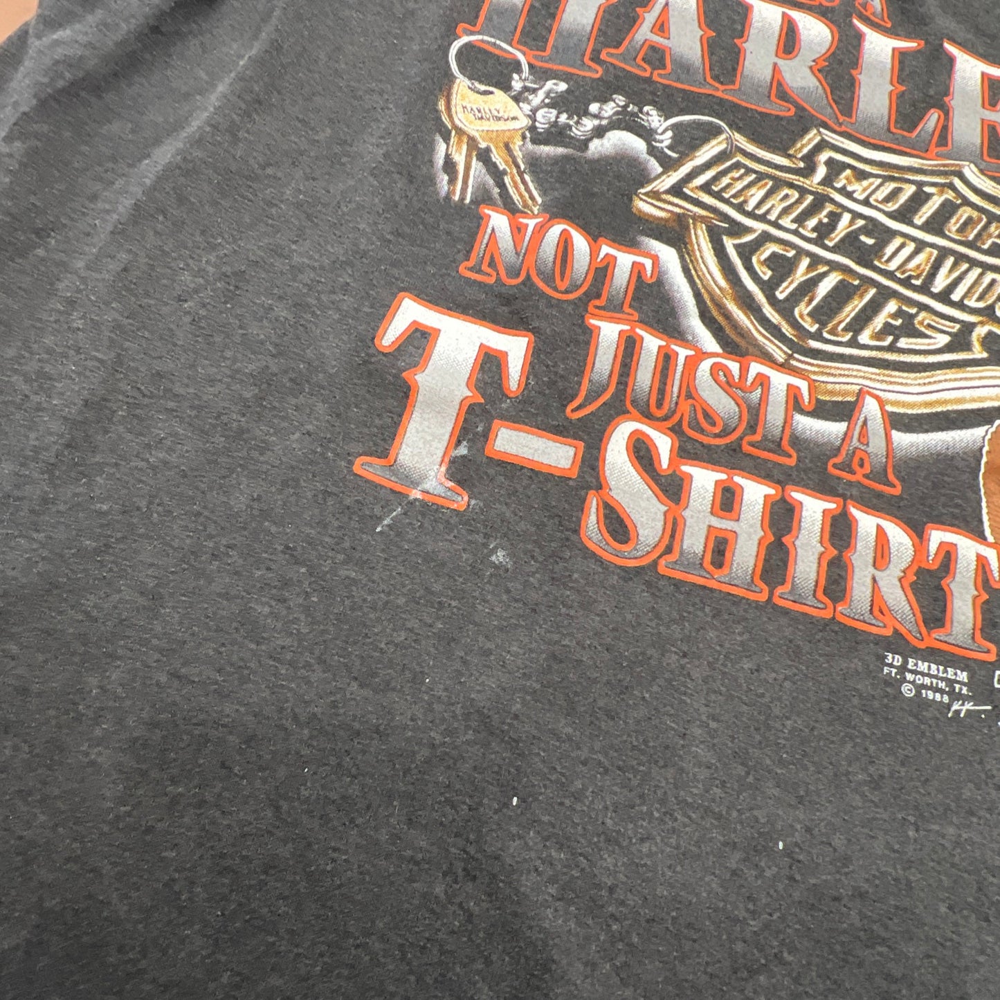 Vintage 1980s Harley Davidson "I OWN A HARLEY" 3D Emblem Motorcycle Shirt