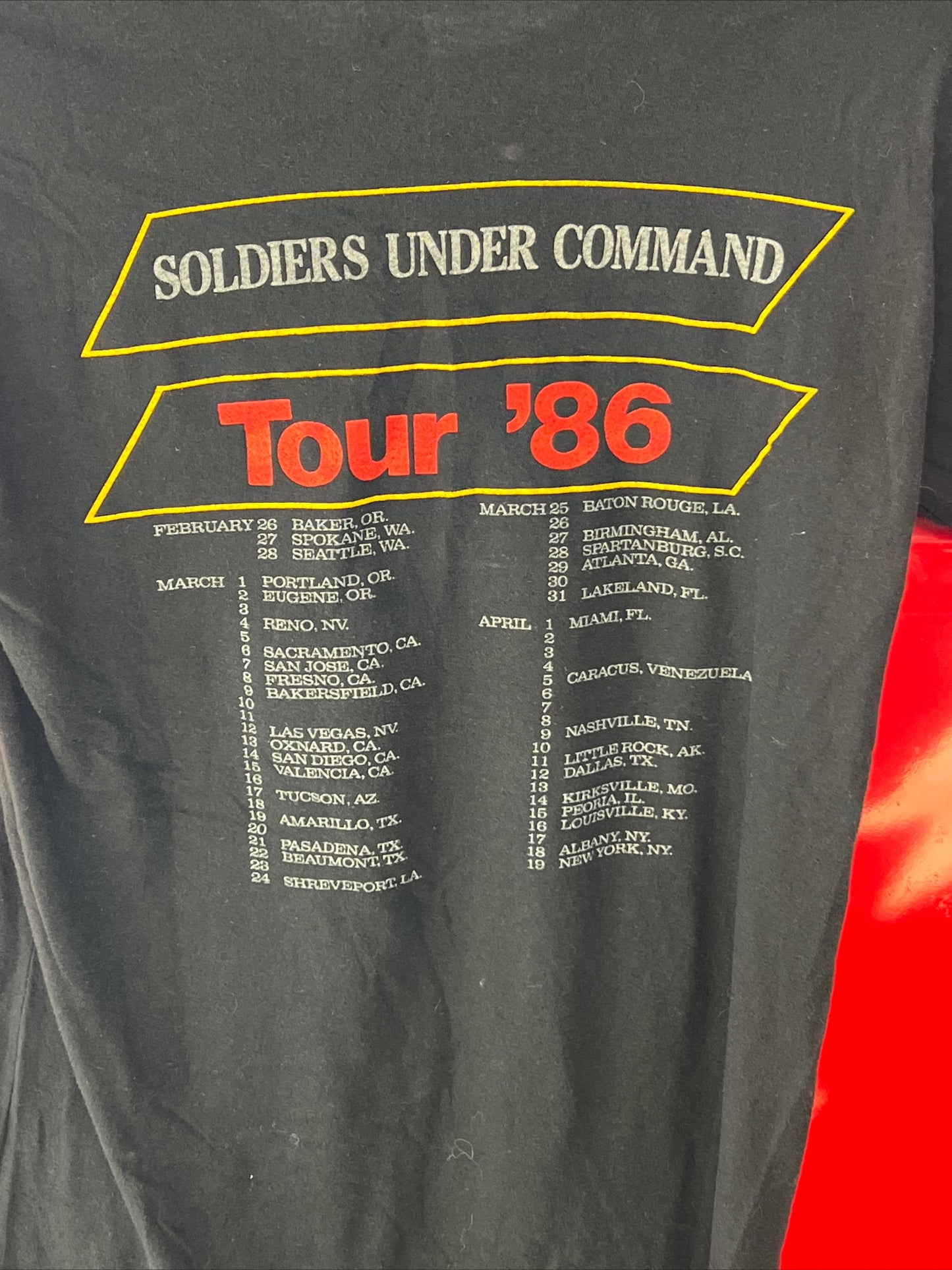 VTG 80s Stryper Soldiers Under Command Tour Concert Band Shirt Original