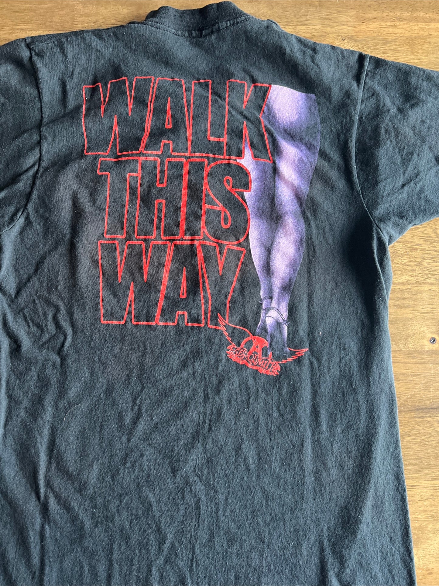 Vintage 1988 Aerosmith Walk This Way Band Concert T Shirt Large Tee