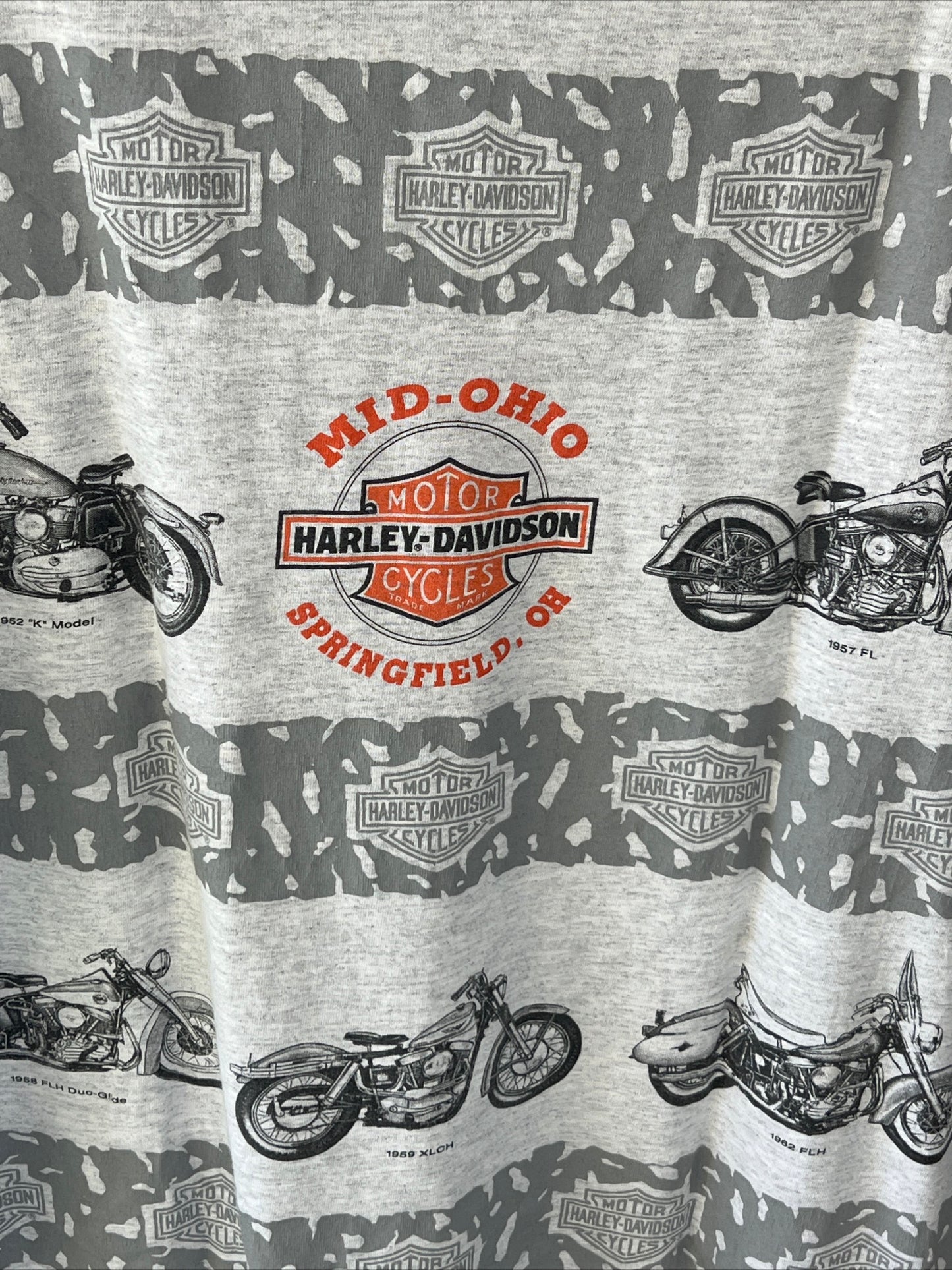 1992 Harley Davidson 90th Anniversary Classic Motorcycle AOP Shirt Sz men's 2XL