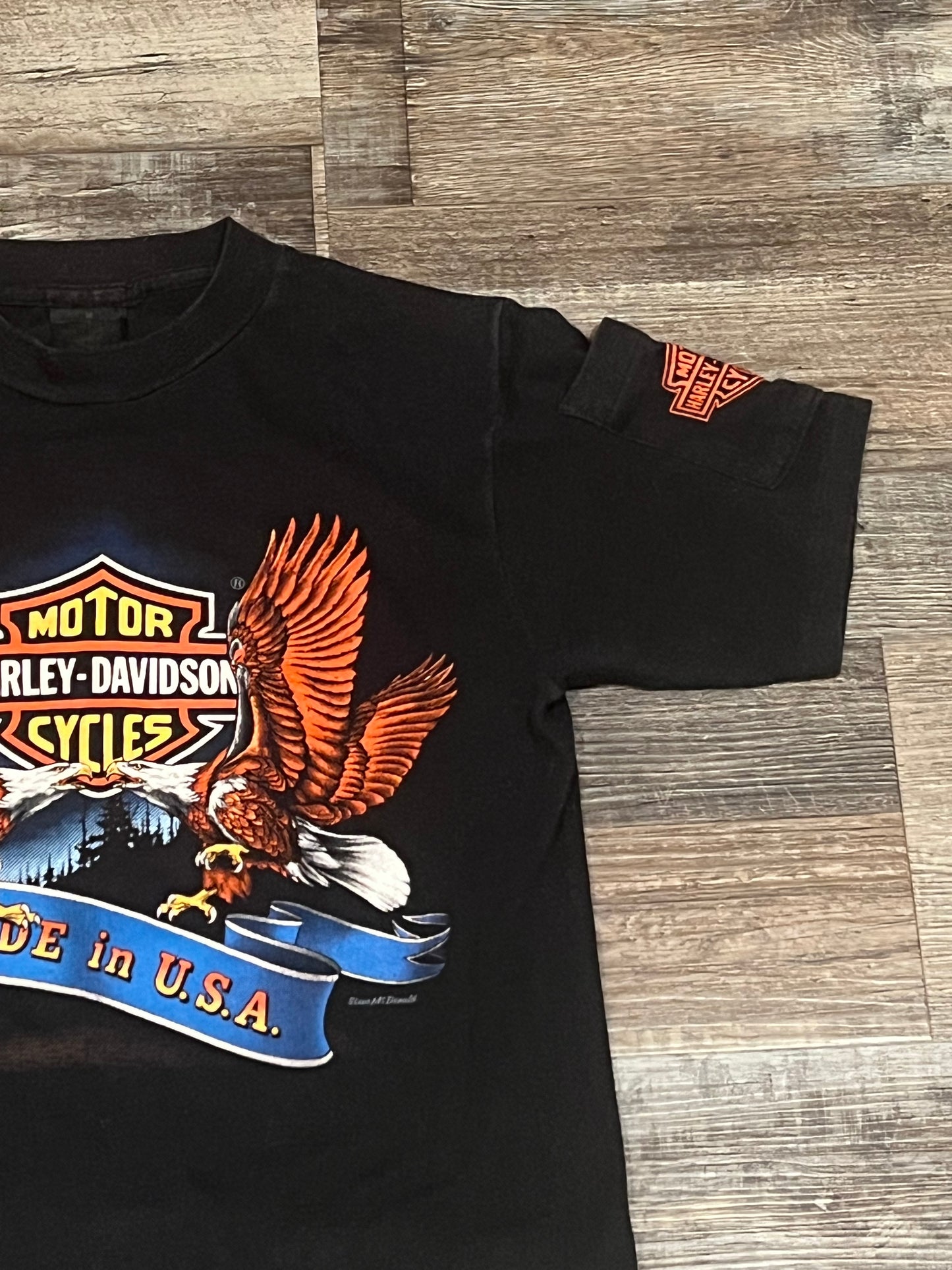 Vintage 1984 Harley Davidson 3D Emblem Made in USA single stitch T Shirt RARE Medium 80s