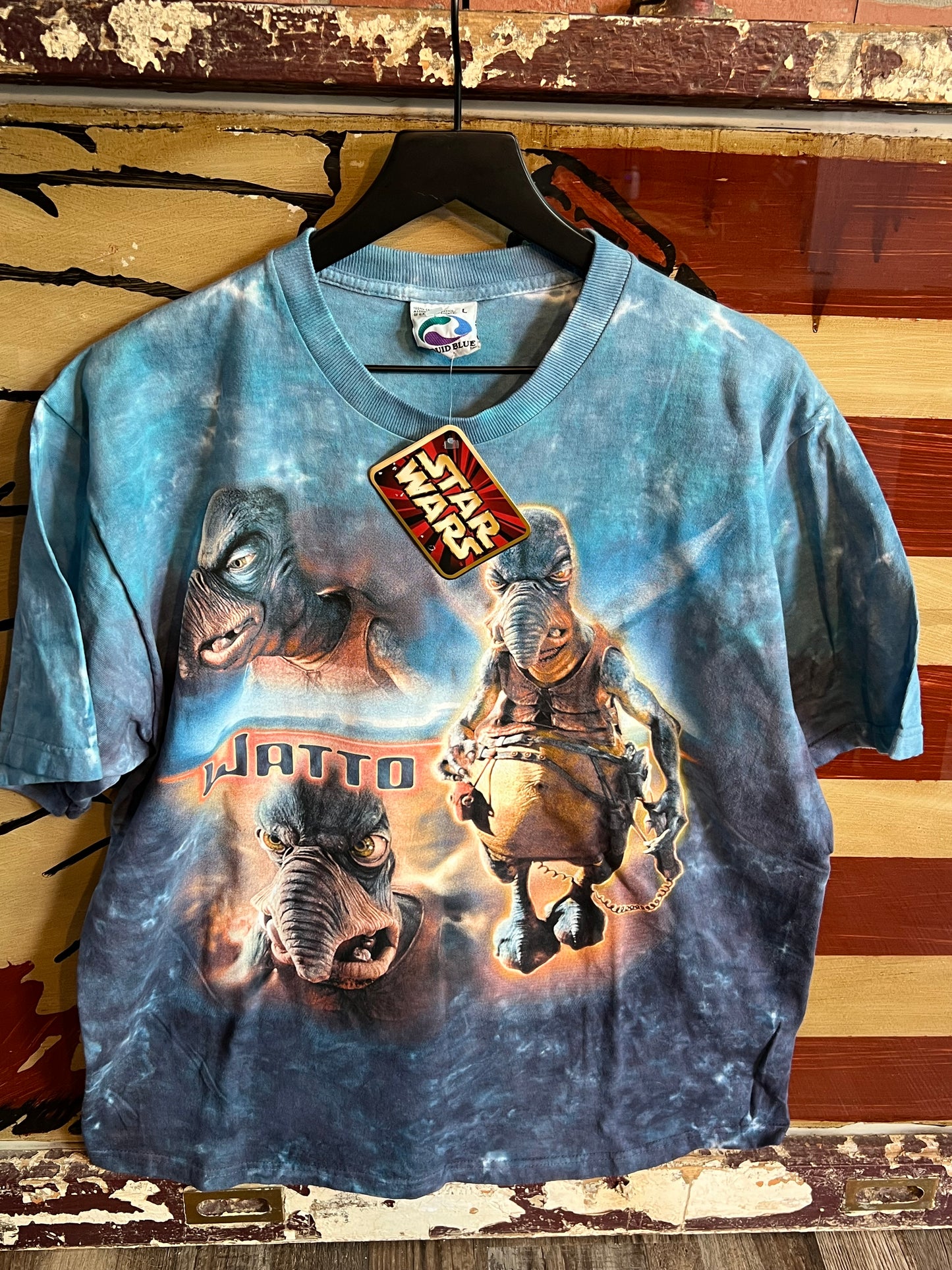 Vintage 90s Star Wars Liquid Blue Dead stock Watto T Shirt NWT Tee