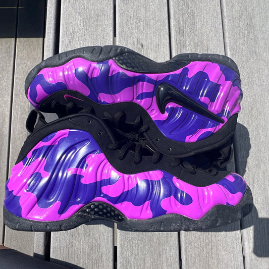 Nike Air Foamposite Pro Purple Camo 2019 Size 12 Men 624041-012 Pre Owned