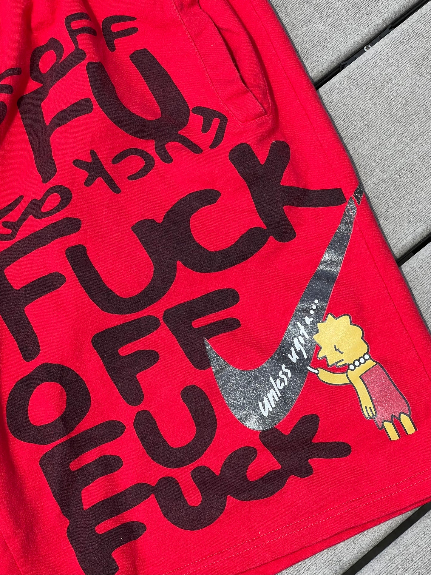 Vintage BOOTLEG Nike Lisa Simpson Fuck You Shorts