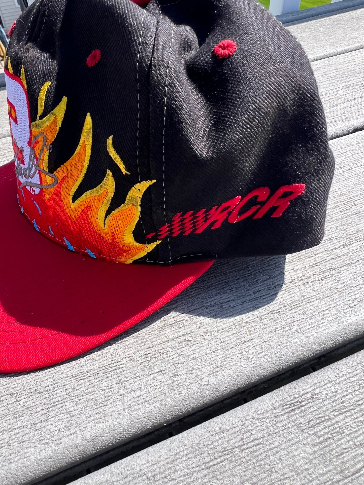 NWT Dale Earnhardt 3 Flame Snapback Hat Chase Authentic NASCAR RCR Vintage 90s