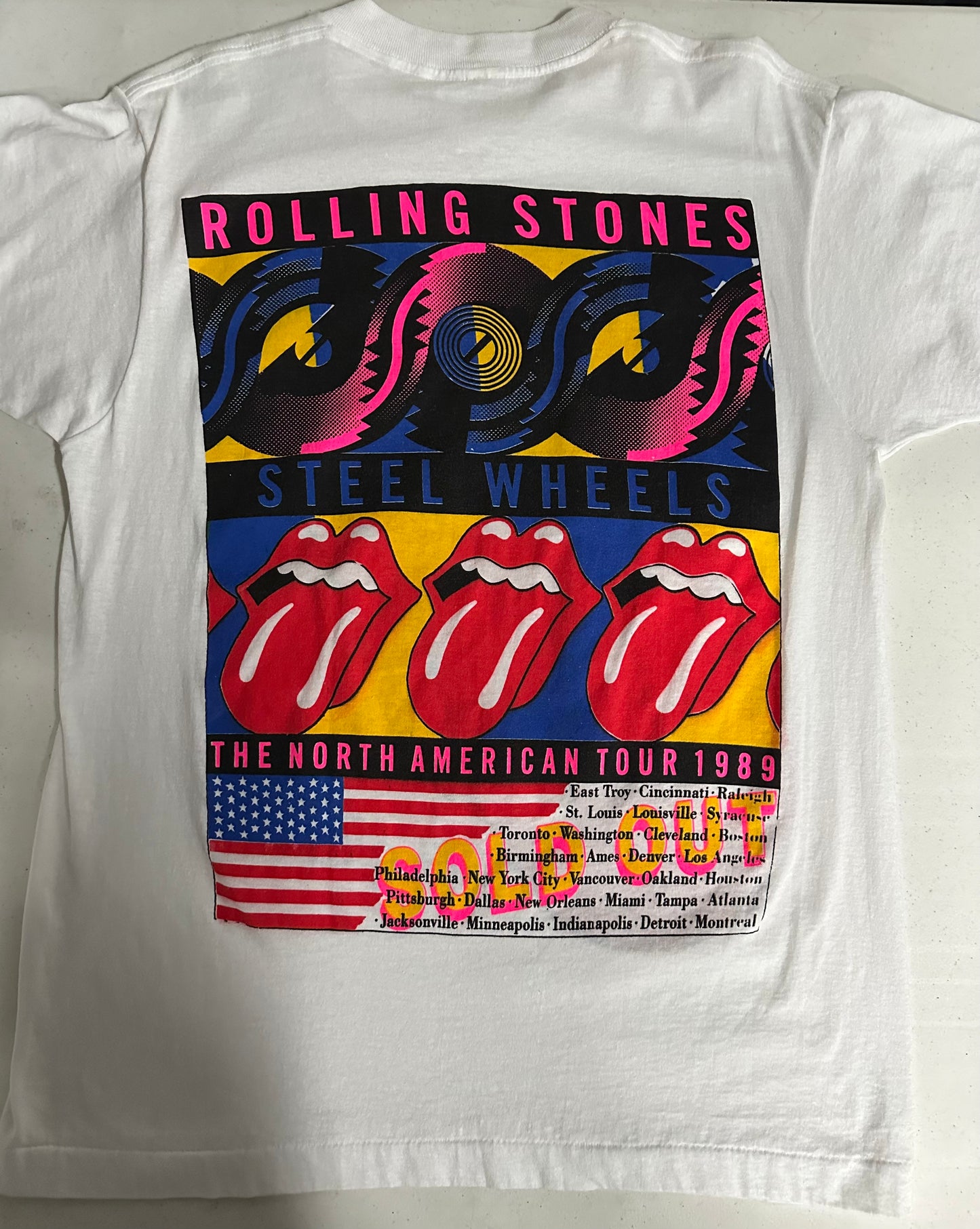 Vintage Rolling Stones Steel Wheels 1989 Tour T-Shirt