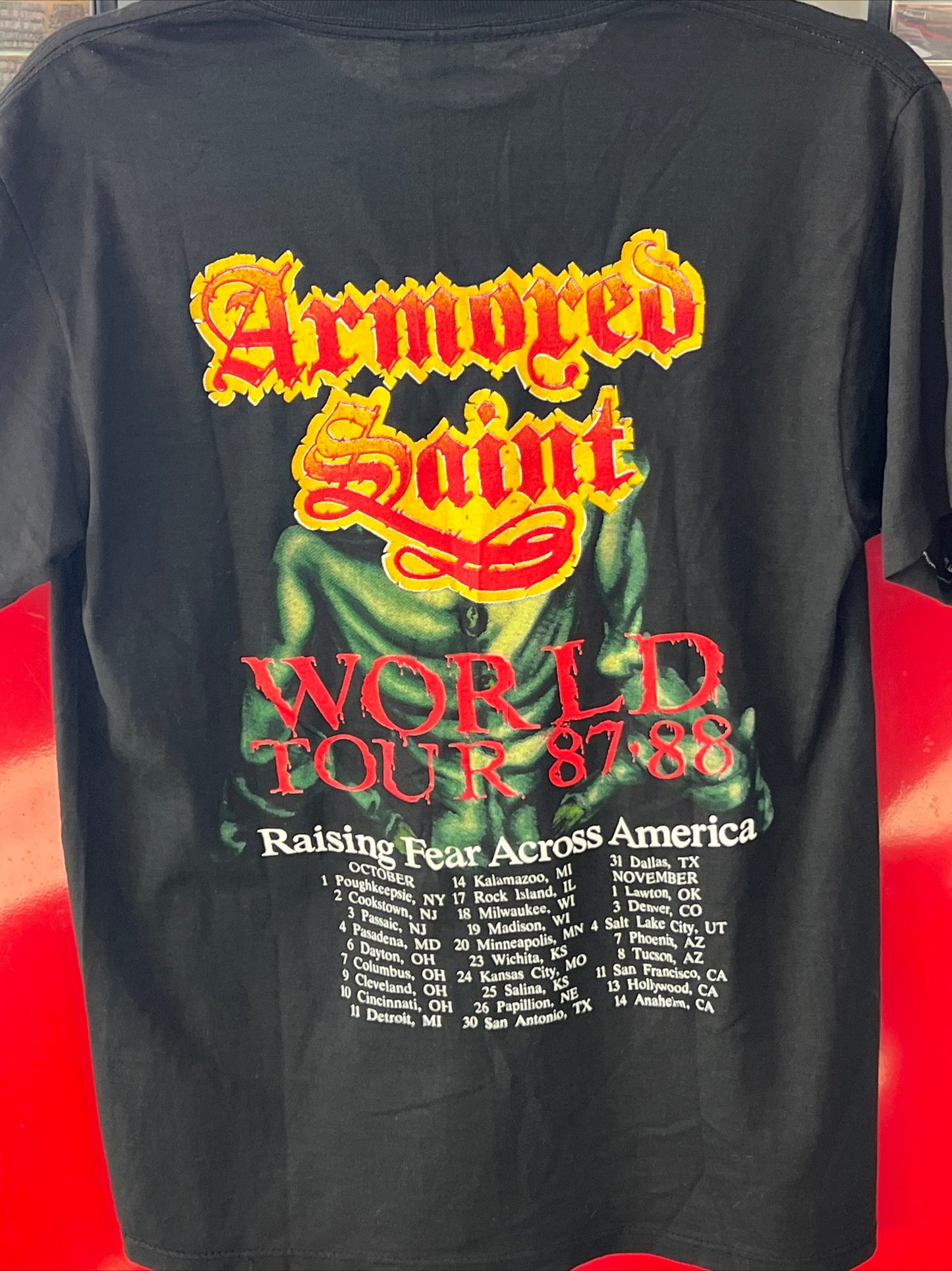 Vintage 1980s Armored Saints Human Vulture Band Concert Tee Shirt