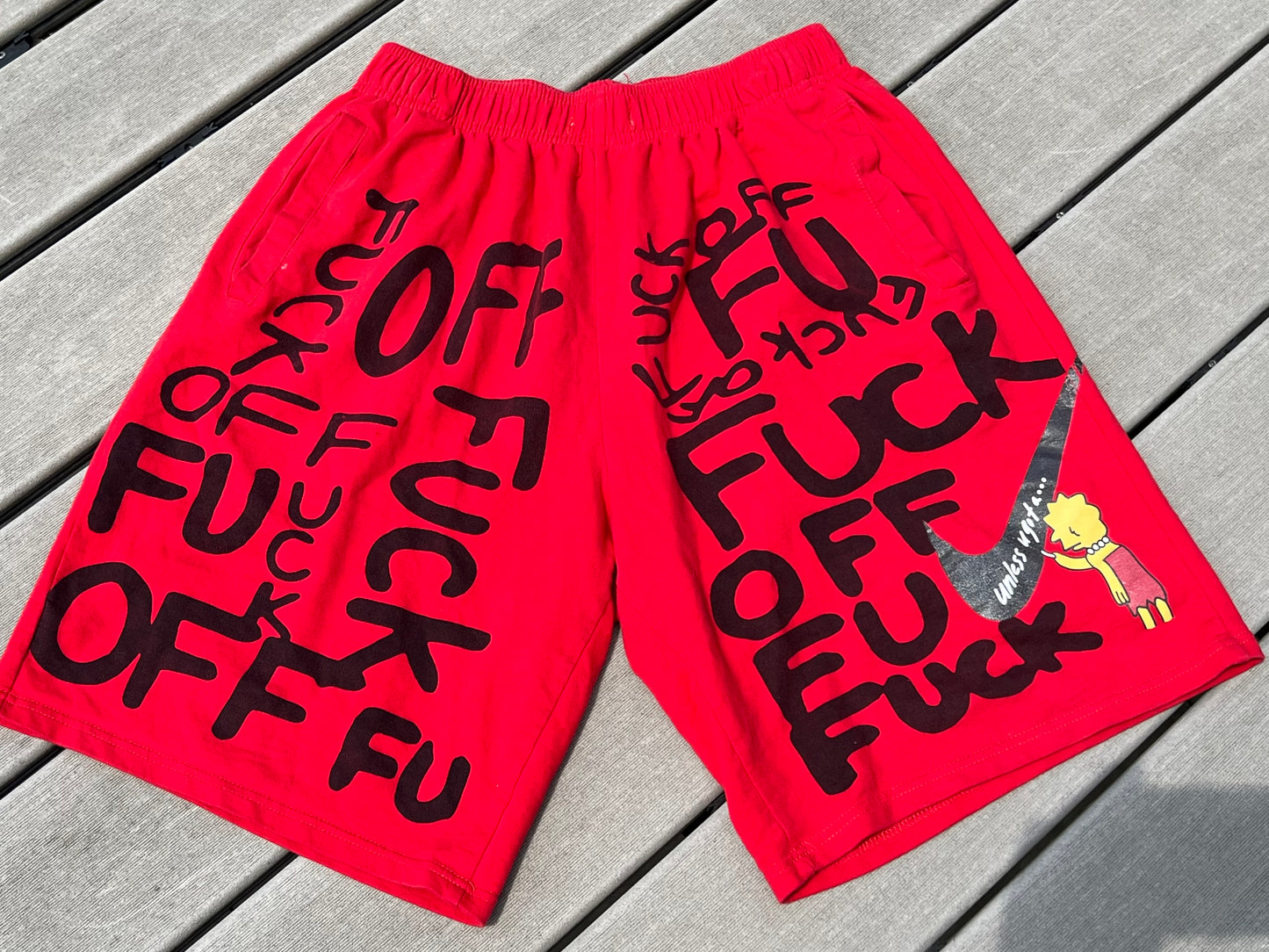 Vintage BOOTLEG Nike Lisa Simpson Fuck You Shorts