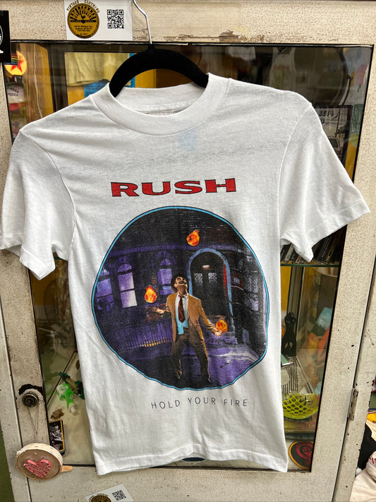 Vintage 80s Rush Hold Your Fire Band Tour Concert T Shirt Band Tee