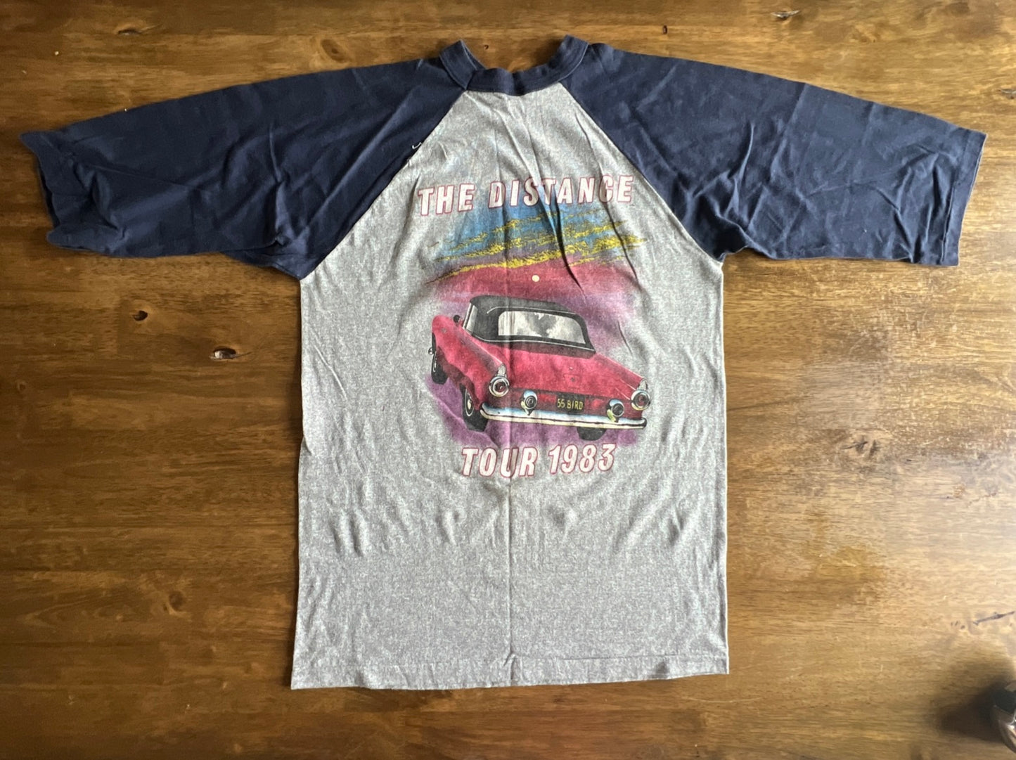 VTG 1983 BOB SEGER THE SILVER BULLET BAND THE DISTANCE RAGLAN SHIRT GRAY L