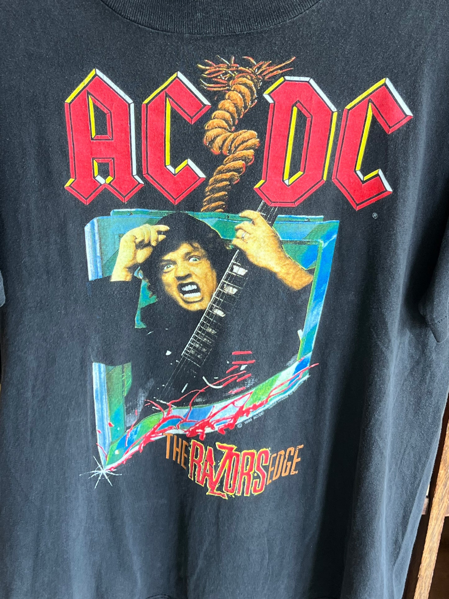 Vintage 90s AC/DC Razors Edge Concert Band Tee