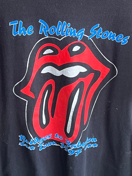 Vintage 1997 Rolling Stones Bridges to Babylon Concert T Shirt Band Tee