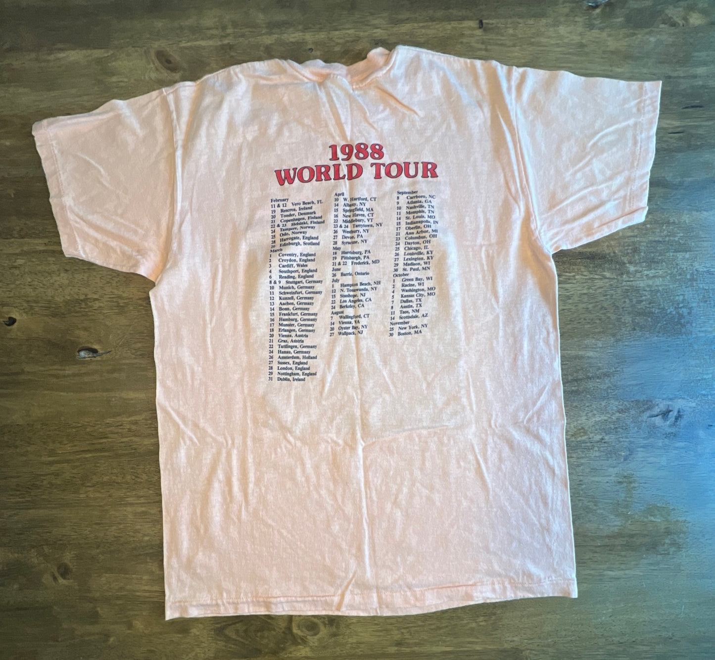 Vintage 1988 Arlo Guthrie World Tour Band Concert Tee Shirt