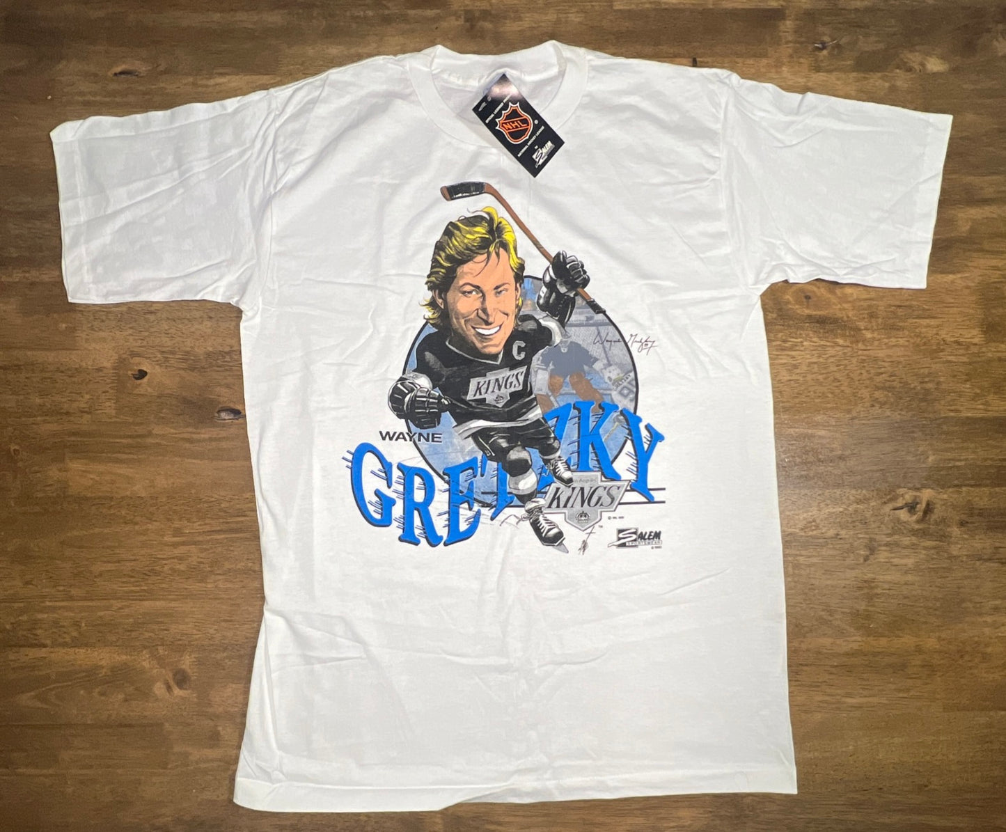 Rare VTG SALEM Wayne Gretzky Los Angeles Kings 1989 Single Stitch T Shirt 80s L