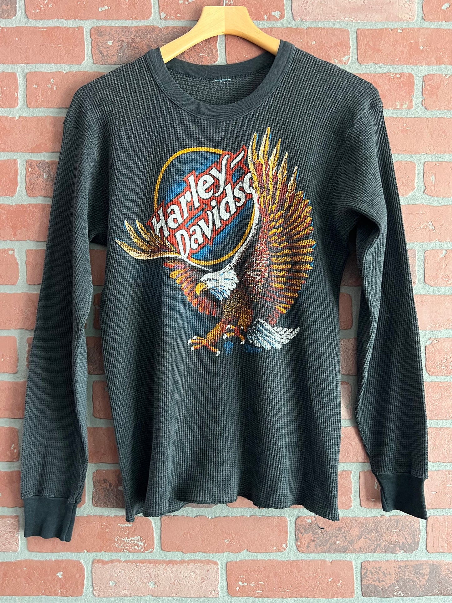Vintage 80s Harley Davidson Long Sleeve Thermal Shirt