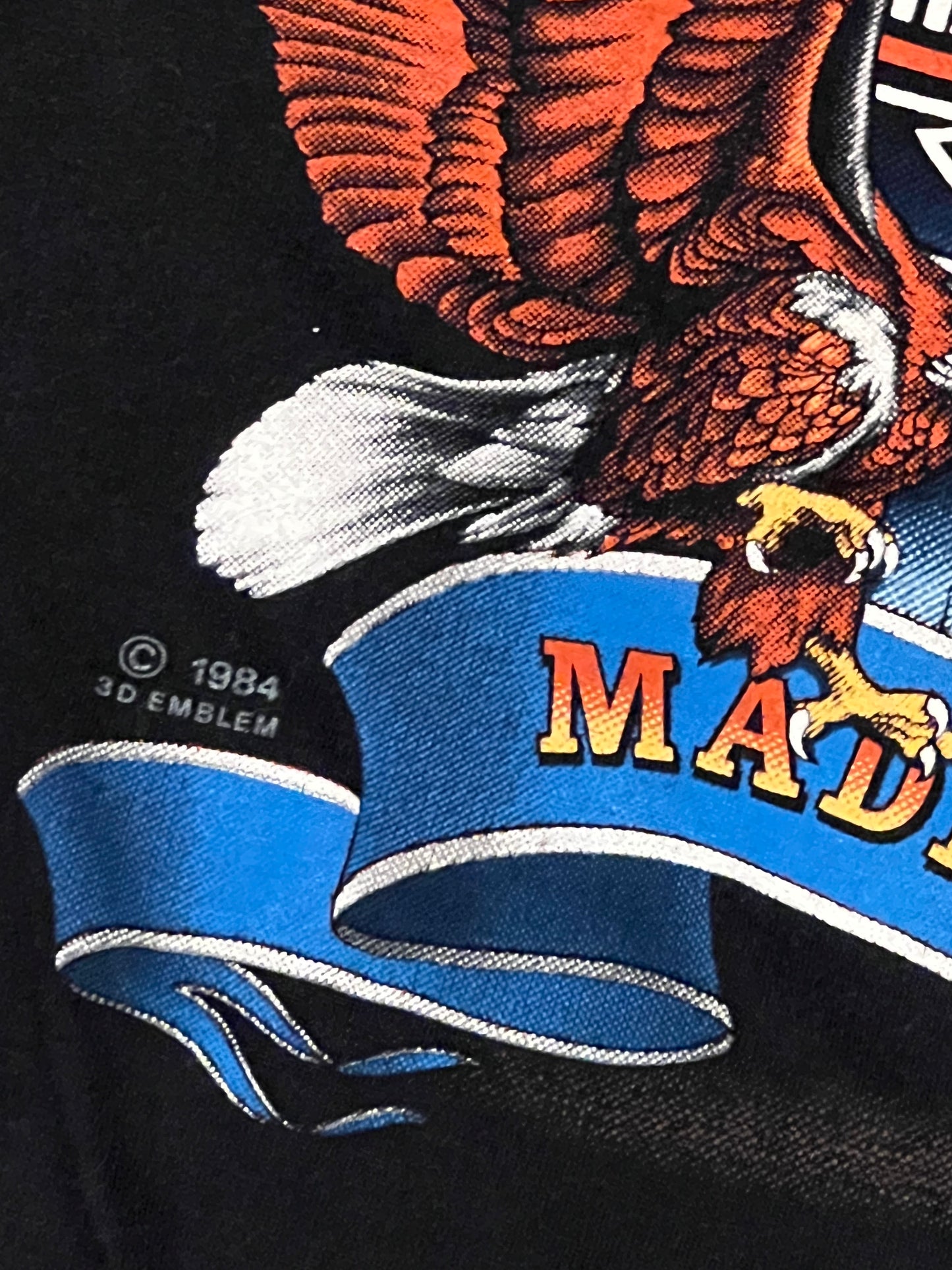 Vintage 1984 Harley Davidson 3D Emblem Made in USA single stitch T Shirt RARE Medium 80s