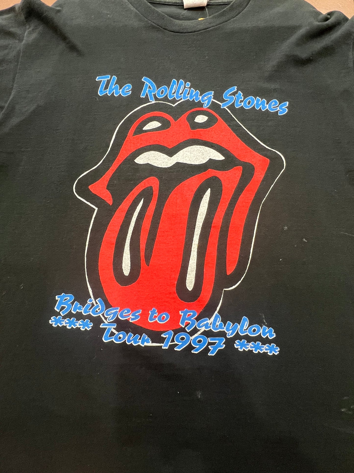 Vintage 1997 Rolling Stones Bridges to Babylon Concert T Shirt Band Tee