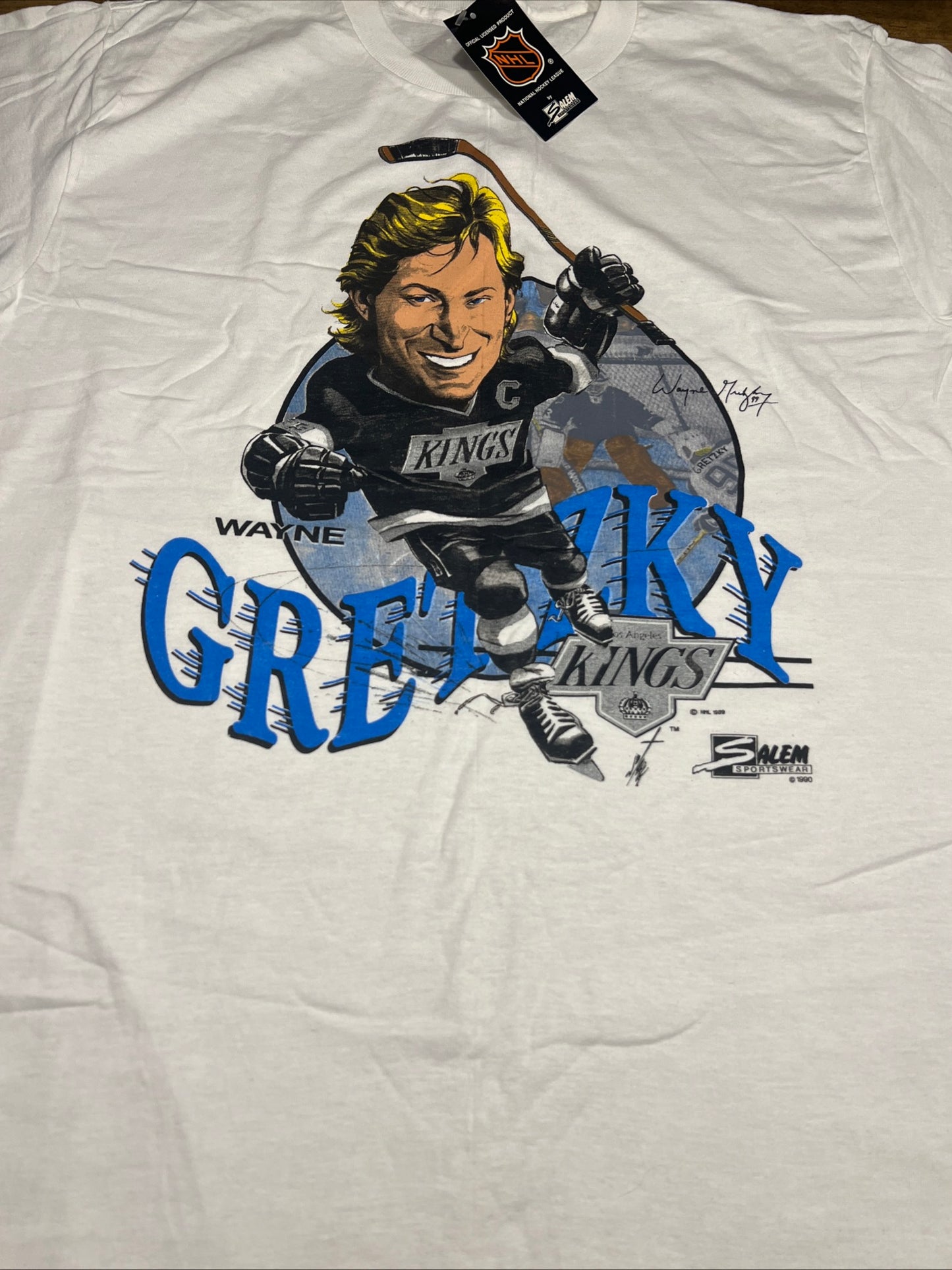 Rare VTG SALEM Wayne Gretzky Los Angeles Kings 1989 Single Stitch T Shirt 80s L