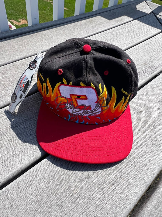 NWT Dale Earnhardt 3 Flame Snapback Hat Chase Authentic NASCAR RCR Vintage 90s