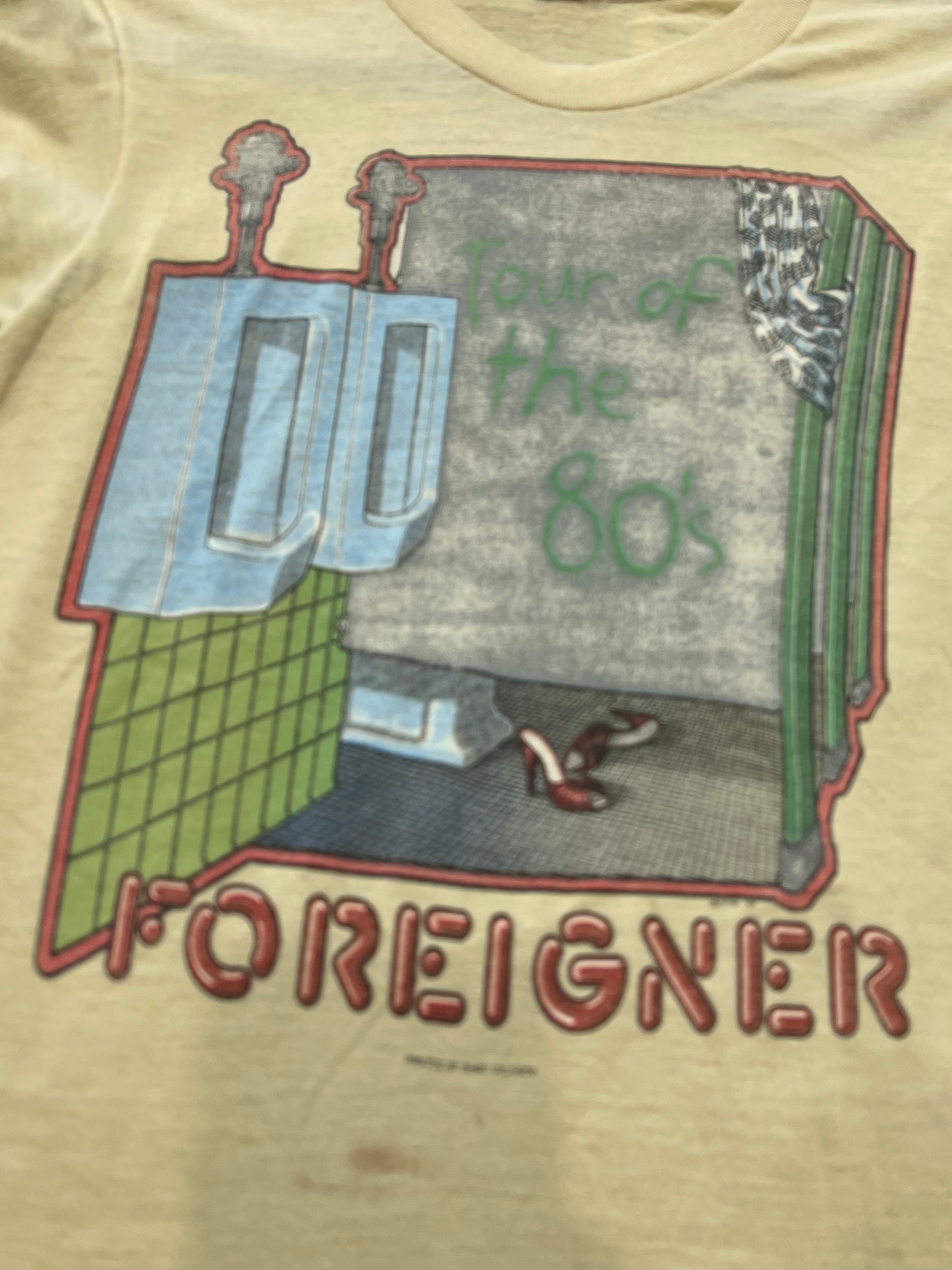 Vintage 1980s Foreigner Tour of the 80s Concert Tee Band T Shirt