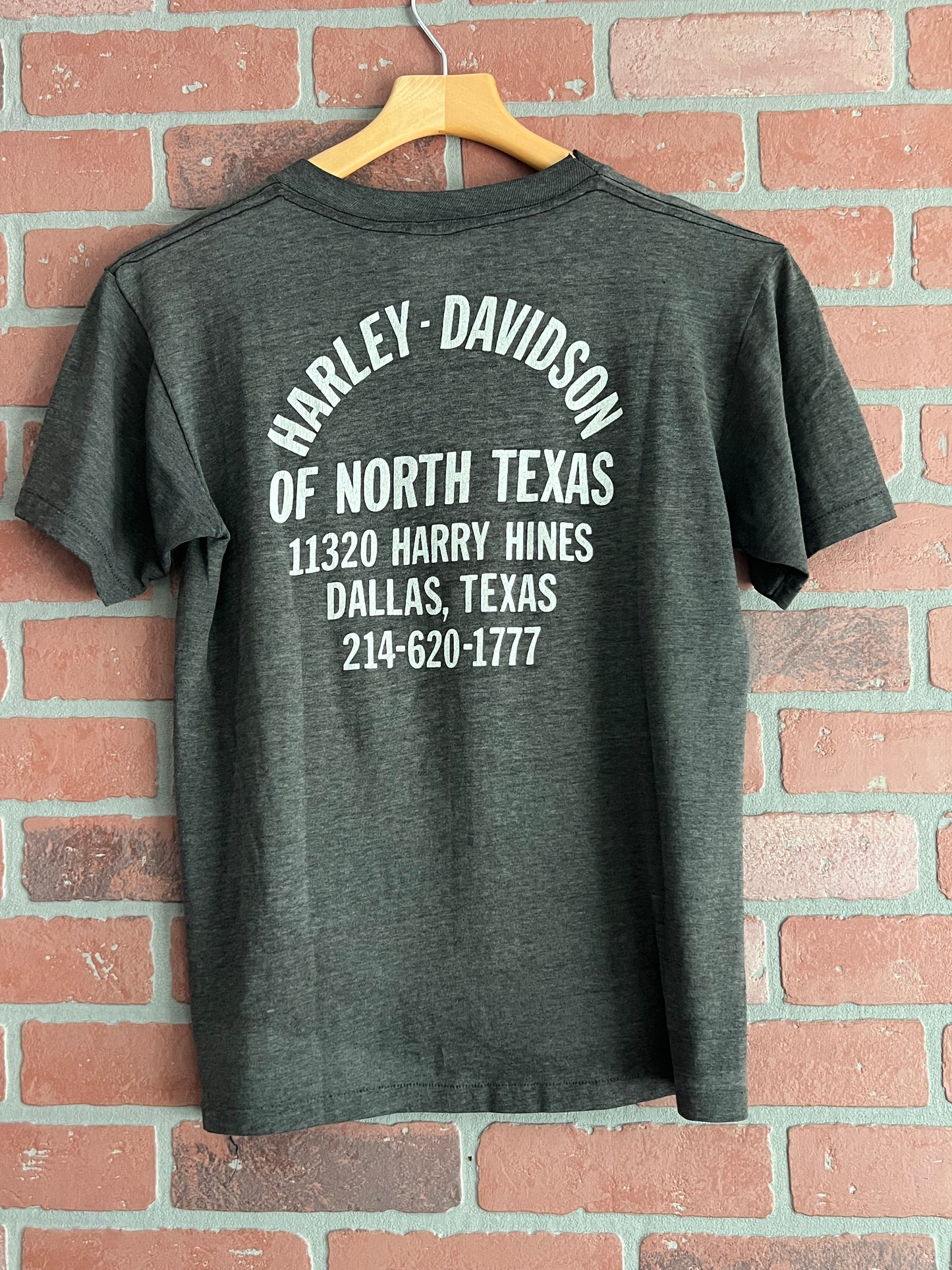 Vintage 80s Harley Davidson 3D Emblem T Shirt On The Road Again