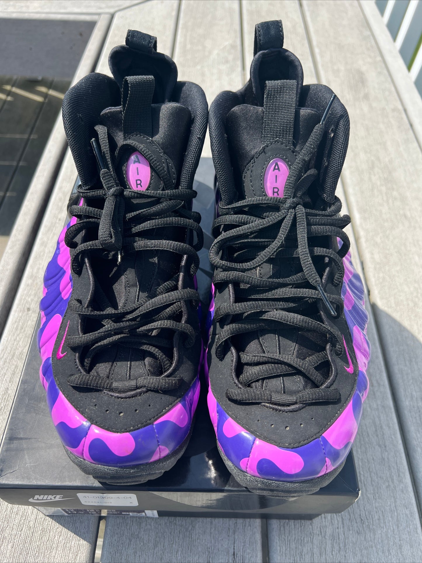 Nike Air Foamposite Pro Purple Camo 2019 Size 12 Men 624041-012 Pre Owned