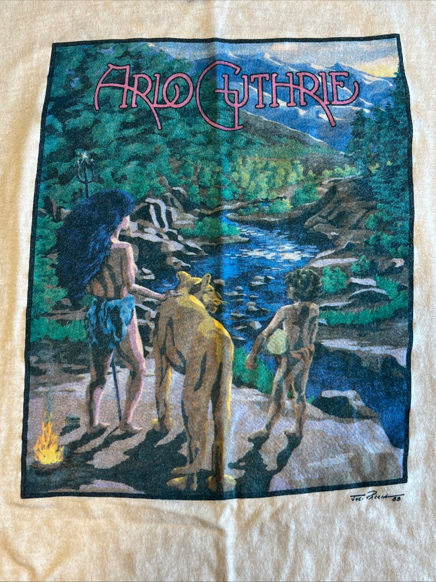 Vintage 1988 Arlo Guthrie World Tour Band Concert Tee Shirt