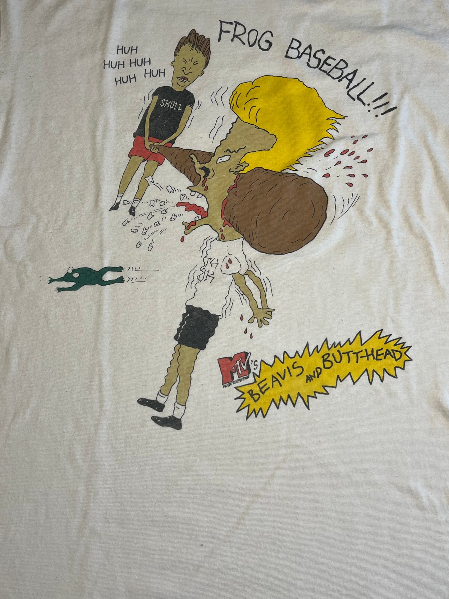 Vintage 90s Beavis and Butt Head Frog Baseball T Shirt