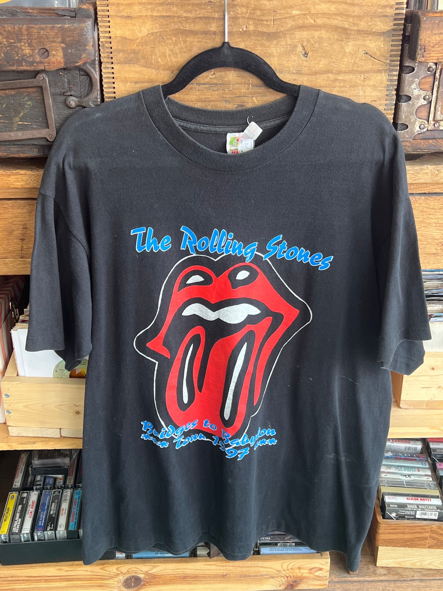 Vintage 1997 Rolling Stones Bridges to Babylon Concert T Shirt Band Tee