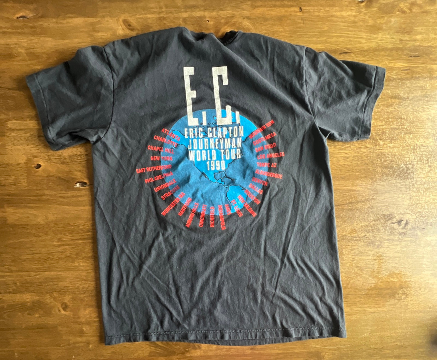 Vintage Eric Clapton Journeyman World Tour 1990 T Shirt L Single Stitch 90s