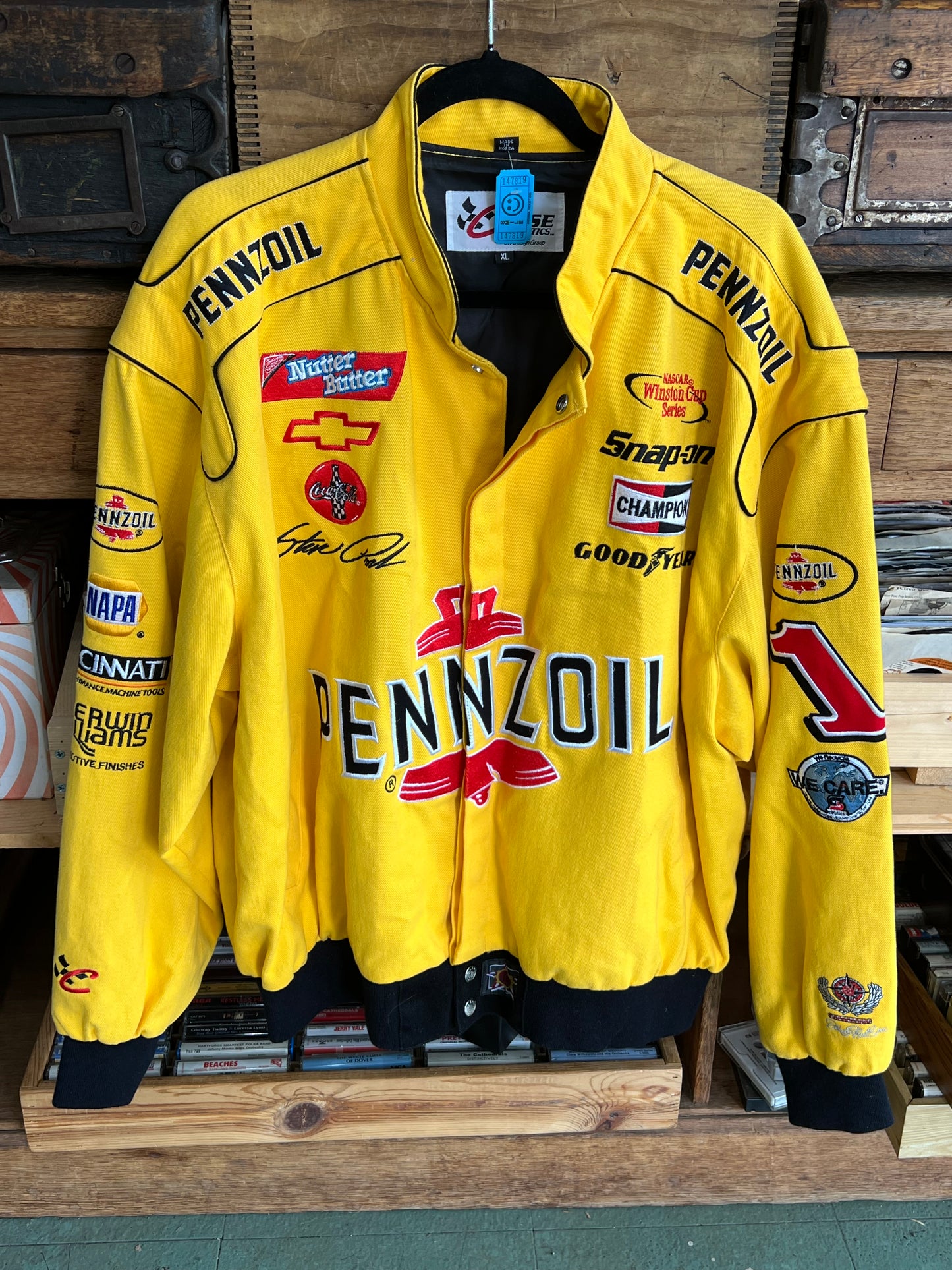 Vintage Steve Park NASCAR Racing Pennzoil Crew Jacket XL NWT