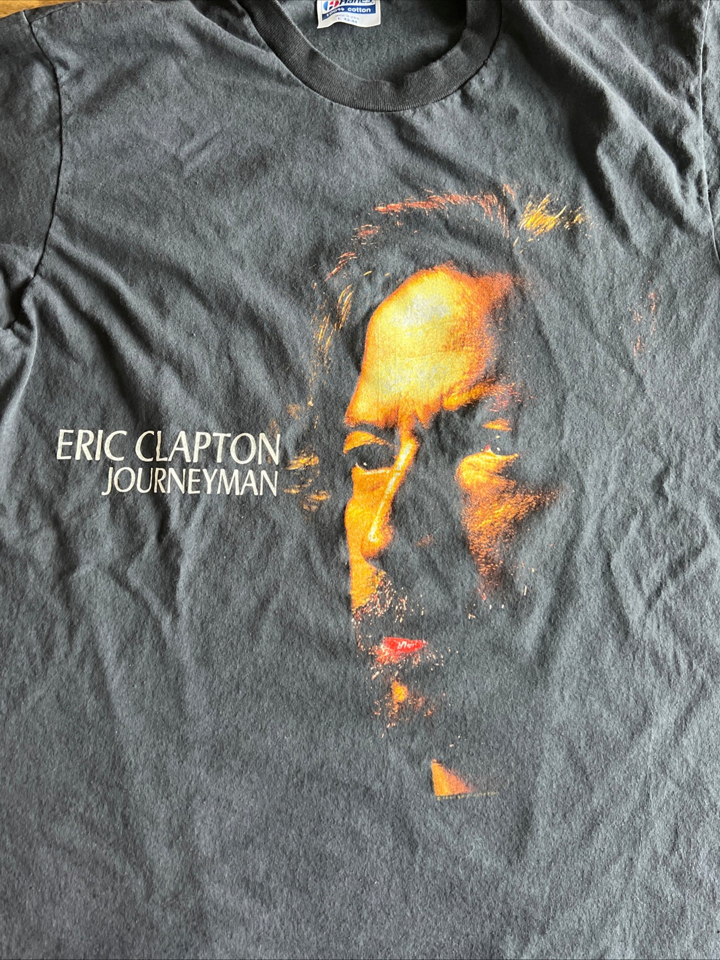 Vintage Eric Clapton Journeyman World Tour 1990 T Shirt L Single Stitch 90s