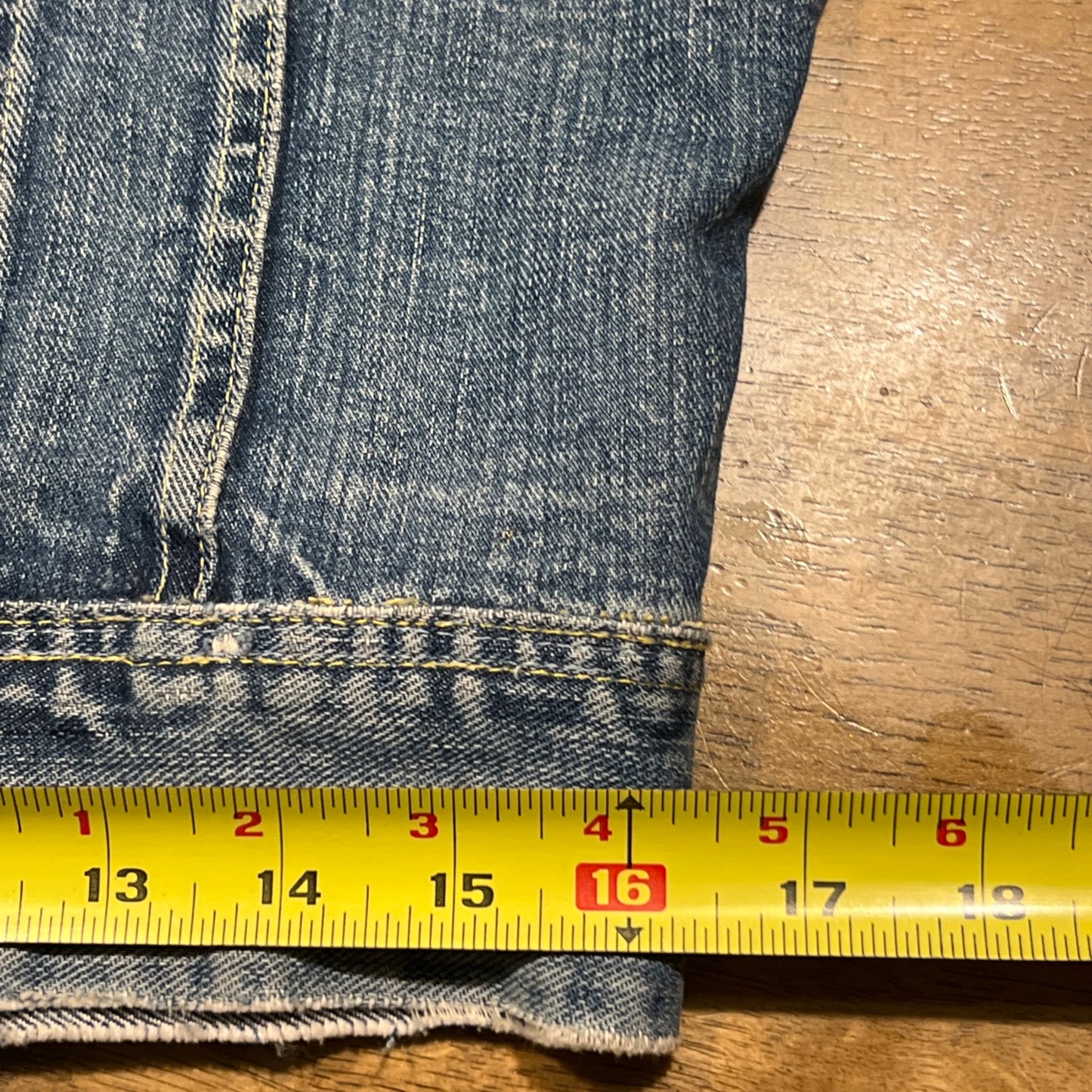 Vintage Lee 101J Sanforized Denim Jacket 38 Blue Union Made 1960's Distressed