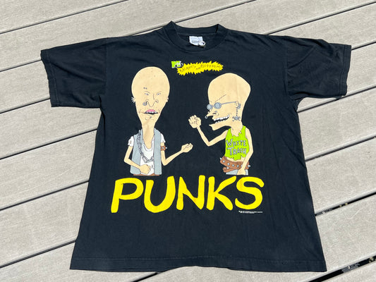 Vintage 90s Beavis and Butthead MTV Punks Tee Shirt