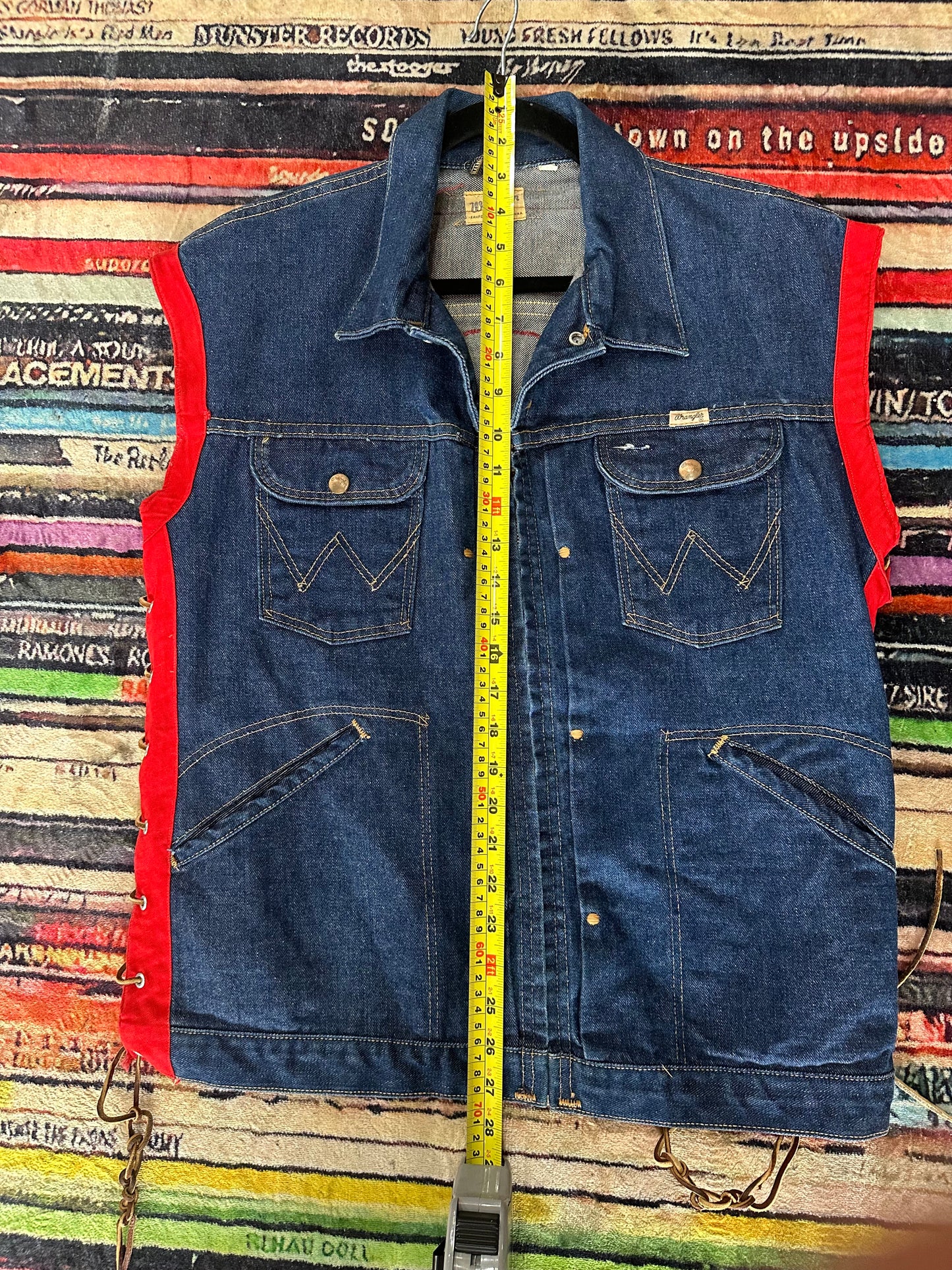 1960's Wrangler Bluebell Sleeveless Motorcycle Club Jacket