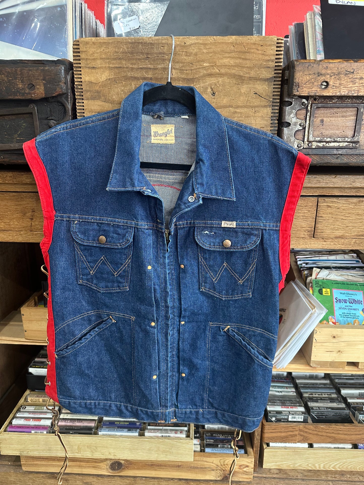 1960's Wrangler Bluebell Sleeveless Motorcycle Club Jacket