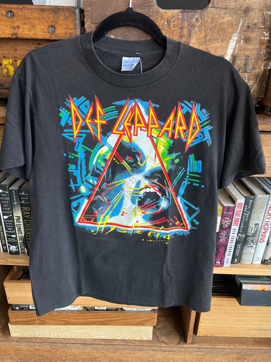 Vintage 80s Def Leppard Hysteria Concert Tour Band Tee Shirt